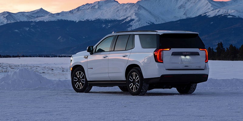 2024 GMC Yukon at Doug Henry GMC in front of mountains